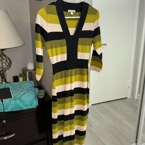 💚🖤 Eva Mendes Green Stripe Dress 💚🖤